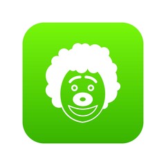 Canvas Print - Clown head icon digital green for any design isolated on white vector illustration