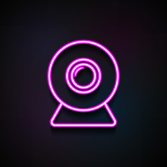 Webcam icon. Element of Minimalistic  icons for mobile concept and web apps. Neon Webcam icon can be used for web and mobile