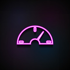 Poster - speedometer icon. Element of Minimalistic  icons for mobile concept and web apps. Neon speedometer icon can be used for web and mobile