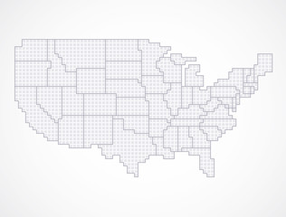 Wall Mural - United states blank map with borders