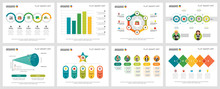 Colorful Management Or Teamwork Concept Infographic Charts Set. Business Design Elements For Presentation Slide Templates. Can Be Used For Financial Report, Workflow Layout And Brochure Design.