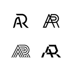 AR Vector Letter Logo Set