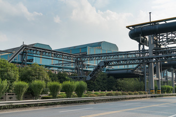 Industrial buildings and urban roads