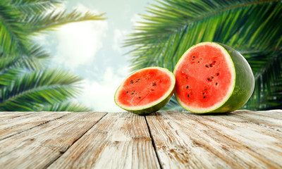 Wall Mural - watermelon and white desk 