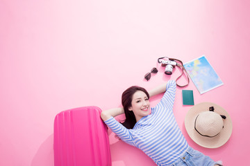 Sticker - woman smile happily on floor