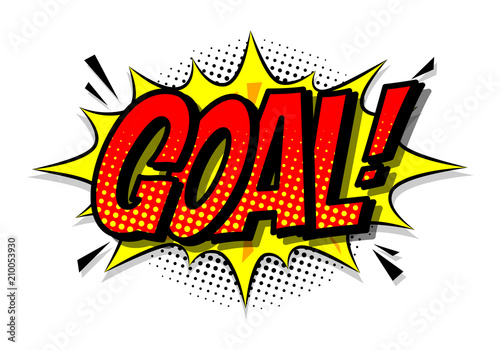 Fototapeta Comic speech bubble with expression text Goal. Vector