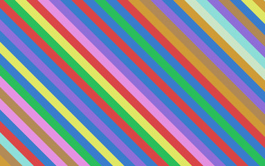 Poster - Diagonal colorful striped lines. Rainbow pattern background. 3d illustration