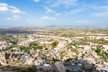 Canvas Print - Uchisar town and valley in Nevsehir Province