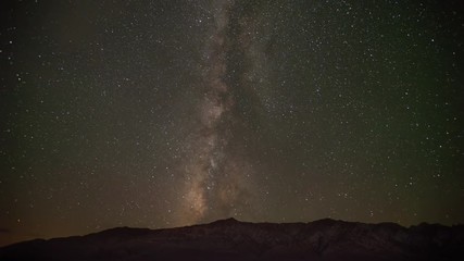 Wall Mural - the stars and milky way move across the night sky.