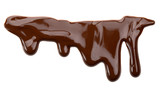 Fototapeta Koty - Melting chocolate drips. Chocolate isolated on white background.