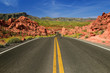 Scenic road in Valley of Fire State Park in Nevada USA