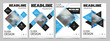 © andreyorb - Set of 4 business brochure flyer design templates. Can be use for publishing, print and presentation. Vector. Eps 10