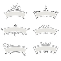 Wall Mural - collection of vector labels. vintage frames with ornamental decoration, isolated on white background
