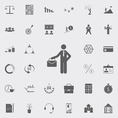 Poster - business man with a diplomat icon. Detailed set of Finance icons. Premium quality graphic design sign. One of the collection icons for websites, web design, mobile app