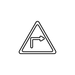 Poster - road sign on the right icon. Element of traffic signs icon for mobile concept and web apps. Thin line road sign on the right icon can be used for web and mobile