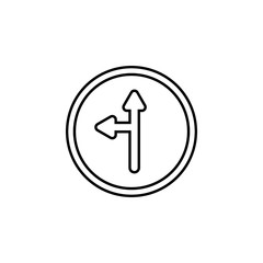 Poster - Move right or left icon. Element of traffic signs icon for mobile concept and web apps. Thin line Move right or left icon can be used for web and mobile