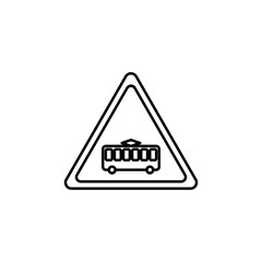 Poster - tram sign icon. Element of traffic signs icon for mobile concept and web apps. Thin line tram sign icon can be used for web and mobile