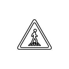 Poster - pedestrian road sign icon. Element of traffic signs icon for mobile concept and web apps. Thin line pedestrian road sign icon can be used for web and mobile