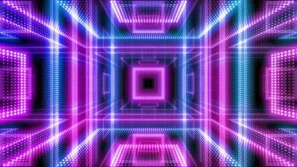 Wall Mural - disco club room space illumination neon light floor wall