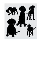 Sticker - funny and cute dog silhouette