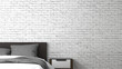 bedroom interior,modern style,dorm room,3d illustration furniture,sleep,build in, gray carpet,wooden floor home
