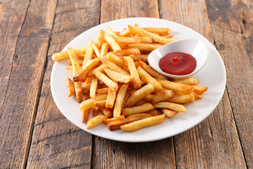 Wall Mural - french fries and ketchup