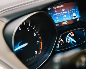 Modern Car Interior With Dashboard View