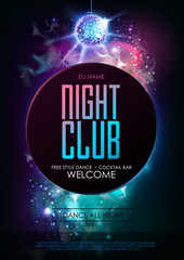 Wall Mural - disco ball background. disco party poster on open space background. night club