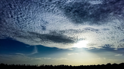 Wall Mural - cloud on sky while sunset, Beautiful sky at twilight time and reflections, The beautiful sunset view with the colorful clouds