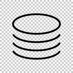 Fototapete - Database icon. Simple linear symbol, thin outline. On transparen