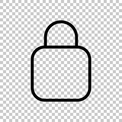 Poster - Simple lock icon. Linear symbol, thin outline. On transparent ba