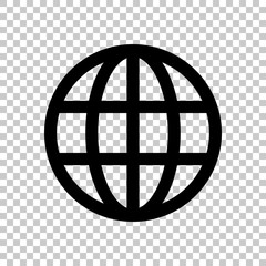 Poster - Simple globe icon. Linear. On transparent background.