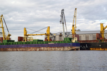 Seaport at evening