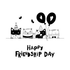 Wall Mural - Happy friendship day.