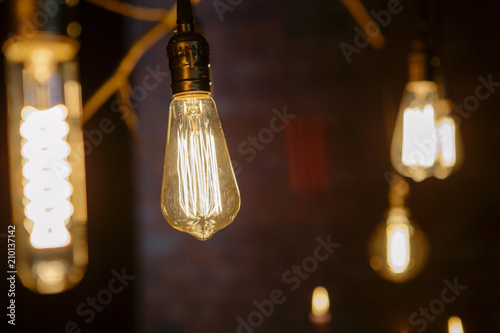 Creative Lamp Lights Above A Festive Wedding Dinner Table