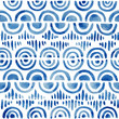 © IMR - Abstract hand drawn indigo blue background with wavy elements. Seamless vector pattern
