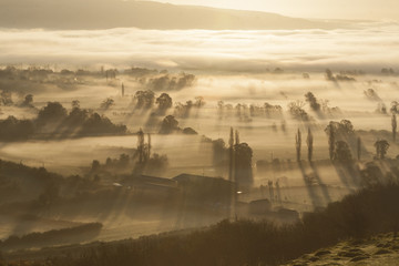 Misty Morning View from the Mendip Hills