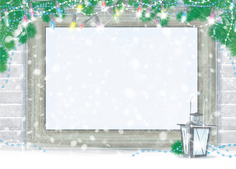 Wall Mural - vector christmas greeting card, holiday background.