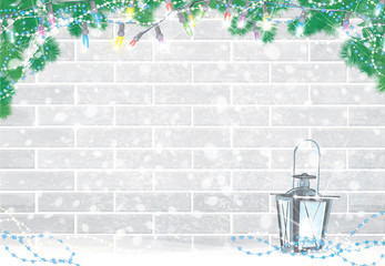 Wall Mural - vector christmas greeting card, holiday background.