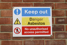 Keep Out Sign Danger Asbestos No Access Permitted UK
