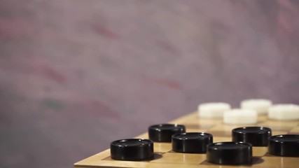 Poster - сhessboard with chess on a table, rotation 360 degrees. beautiful dark background. .