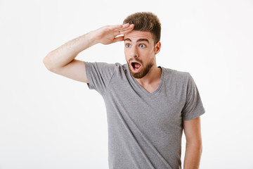 Wall Mural - Handsome shocked young man