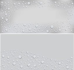 Wall Mural - Water drops on grey background and place for your text