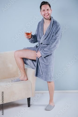 man in dressing gown