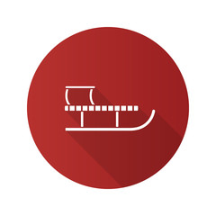 Sticker - Sled flat design long shadow glyph icon