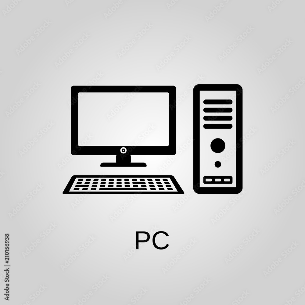 Pc 200 Icon PC icon. PC symbol. Flat design. Stock - Vector illustration Stock ...