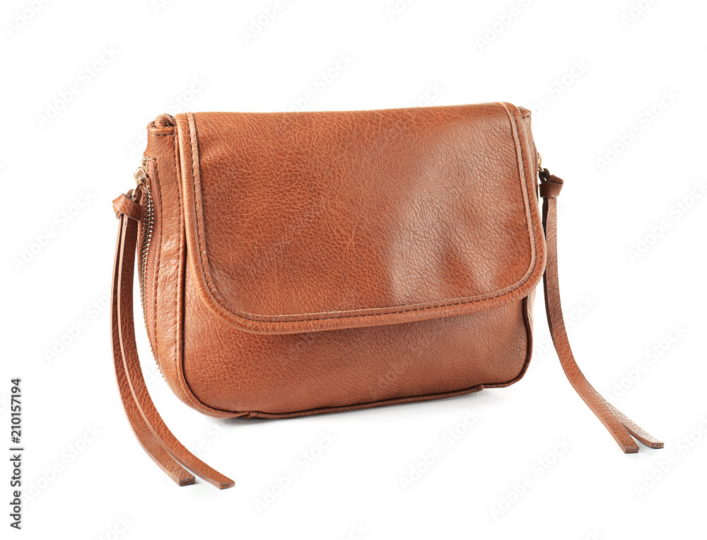 Stylish bag on white background