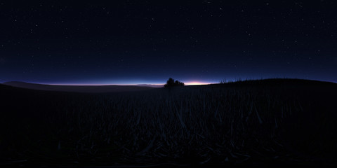 Wall Mural - night landscape with stars and the full moon. panorama, environment 360 hdri map. equirectangular pr