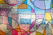Stained Colorful Christ Glass . Abstract Multicolor