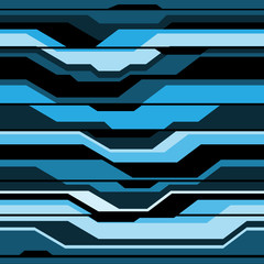Poster - Abstract blue black line cyber futuristic seamless pattern design modern technology background vector illustration.